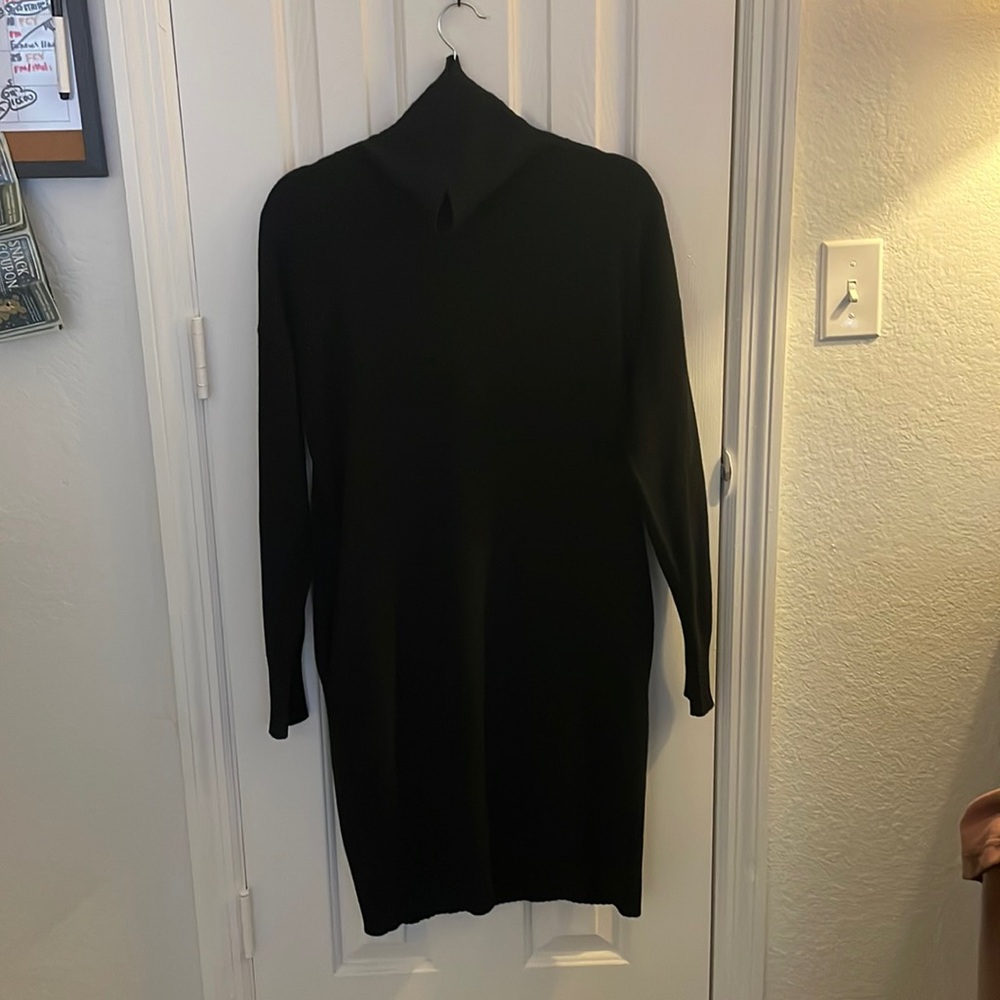 Sweater Dress With Pockets Black